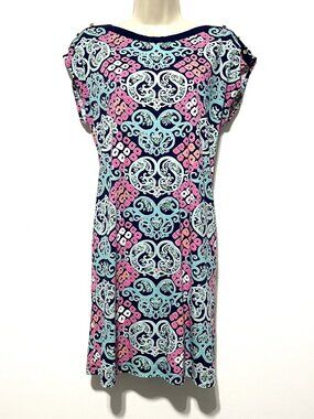 Lilly Pulitzer Womens Robyn Shift Dress M Pima Cotton Resort Vacation Summer